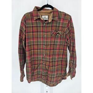 Legendary Whitetails Mens Sz M Long Sleeve Flannel Shirt Plaid Green Red